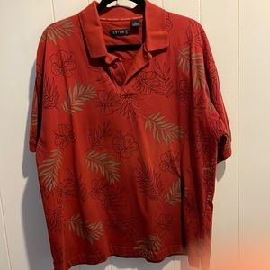 Stylo Golf shirt XL 100% cotton Hawaiian print